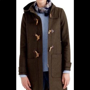 J. Crew Olive Pea Coat with Toggle Closures